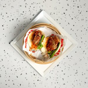 Bao bun με μπιφτέκι γαρίδας (νηστίσιμο)